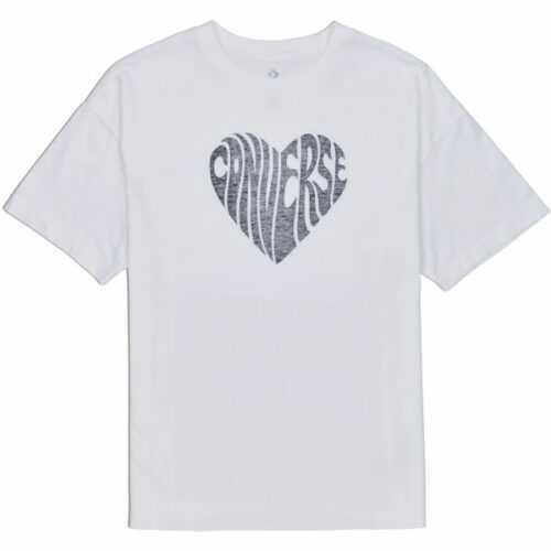 Converse WOMENS HEART REVERSE PRINT TEE bílá M - Dámské tričko Converse