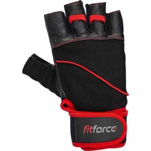 Fitforce FERAL černá XL - Kožené fitness rukavice Fitforce