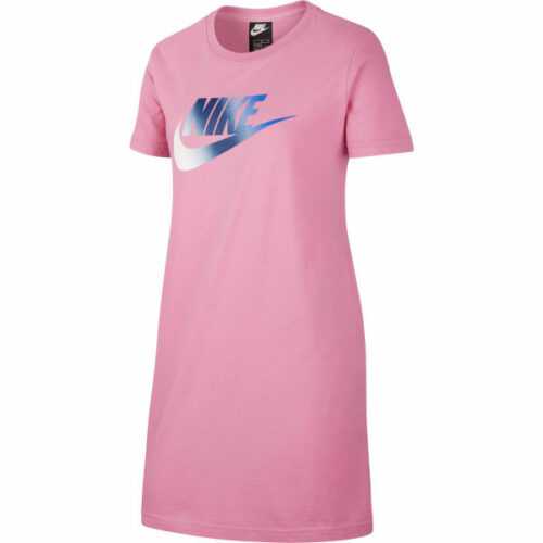 Nike NSW TSHIRT DRESS FUTURA G růžová M - Dívčí šaty Nike