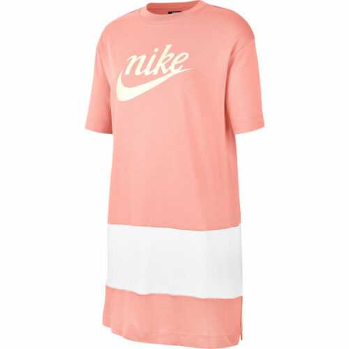 Nike SPORTSWEAR VARSITY oranžová L - Dámské šaty Nike