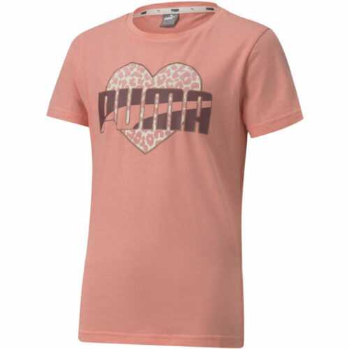 Puma ALPHA TEE G růžová 152 - Dívčí volnočasové triko Puma