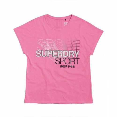 Superdry CORE SPLIT BACK TEE růžová 8 - Dámské tričko Superdry