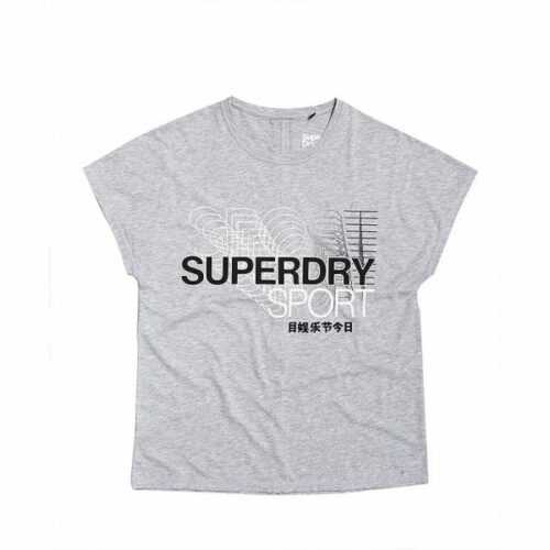 Superdry CORE SPLIT BACK TEE šedá 8 - Dámské tričko Superdry