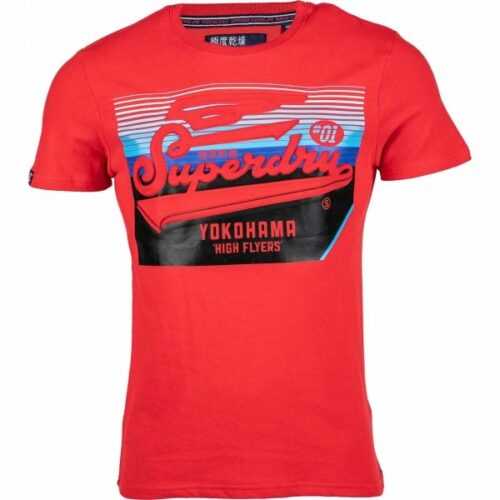Superdry EMBOSSED CLASSICS TEE červená S - Pánské tričko Superdry