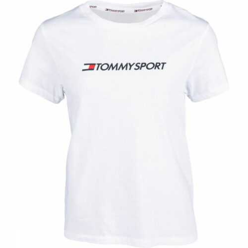 Tommy Hilfiger COTTON MIX CHEST LOGO TOP bílá M - Dámské tričko Tommy Hilfiger