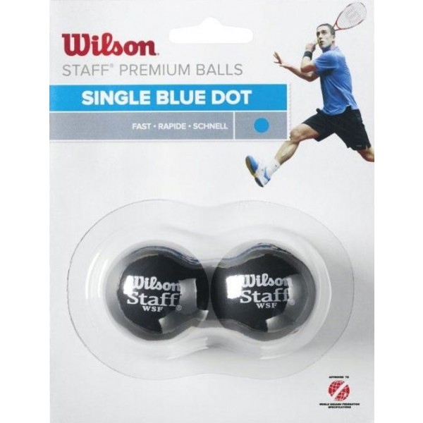 Wilson STAFF SQUASH 2 BALL BLU DOT - Squashový míček Wilson