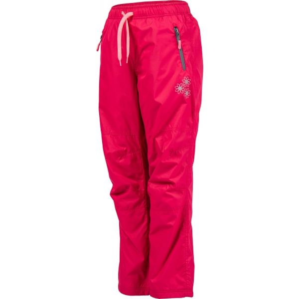 Lewro MILAN růžová 128-134 - Dětské zateplené kalhoty Lewro