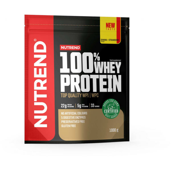 Nutrend 100% WHEY PROTEIN 1000 g BANÁN-JAHODA - Protein Nutrend