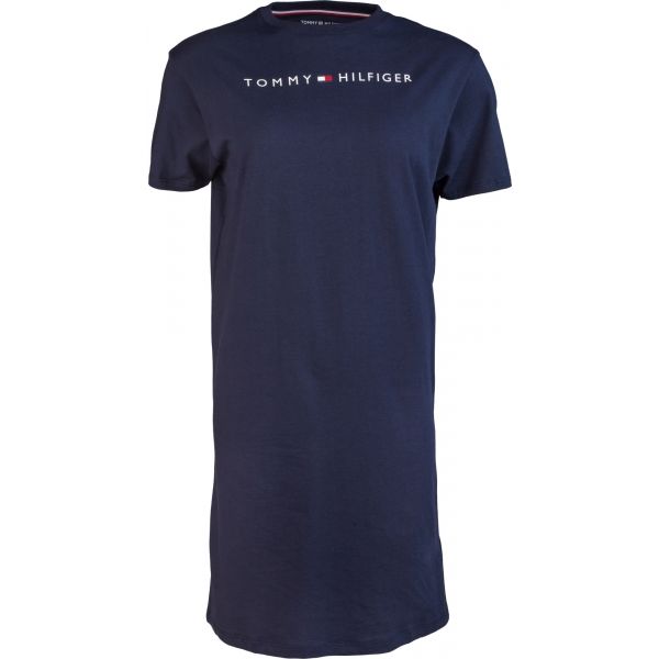 Tommy Hilfiger RN DRESS HALF SLEEVE tmavě modrá S - Dámské prodloužené tričko Tommy Hilfiger