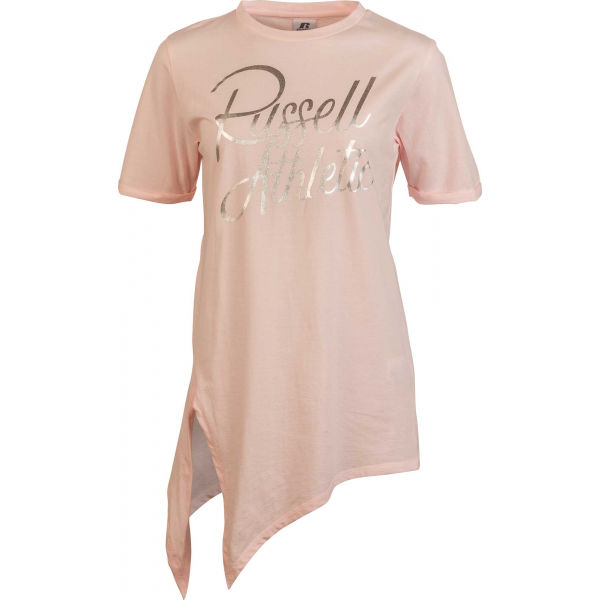 Russell Athletic KNOTTED STRIPTED TEE SHIRT růžová XS - Dámské tričko Russell Athletic
