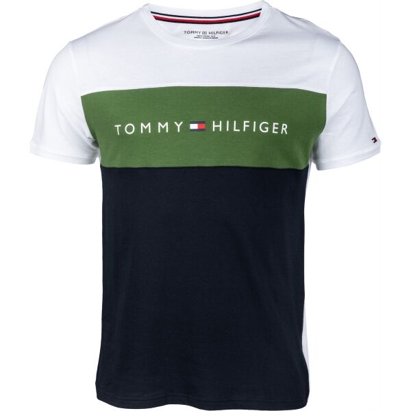 Tommy Hilfiger CN SS TEE LOGO FLAG Černá XL - Pánské tričko Tommy Hilfiger