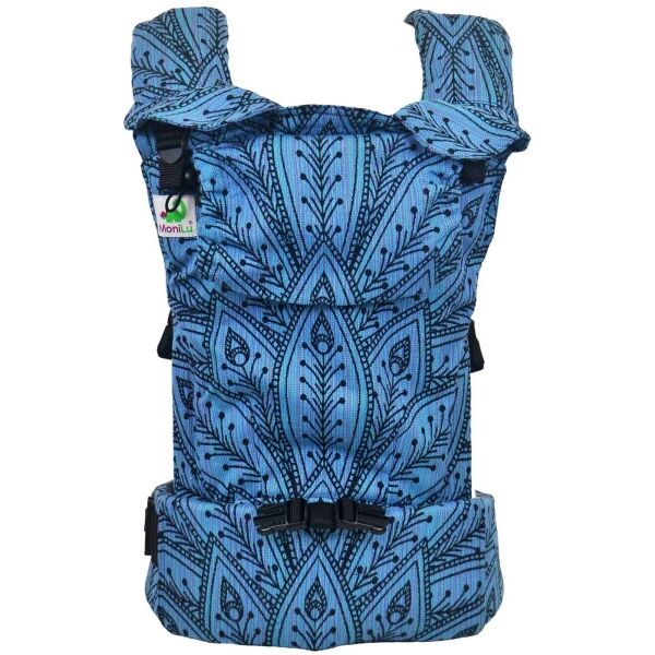 MONILU UNI START Peacock Ocean Modrá - Rostoucí šátkové nosítko pro děti MONILU