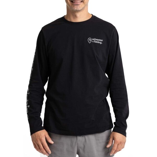 ADVENTER & FISHING COTTON SHIRT BLACK Pánské tričko
